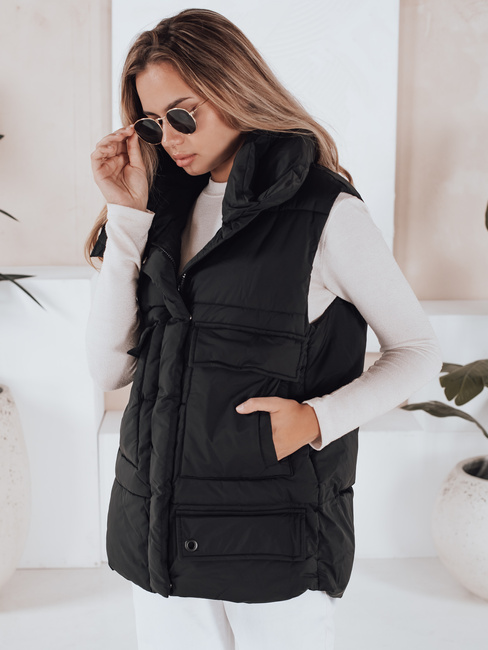 Damen Oversize Weste OMALIS Schwarz Dstreet TY3286