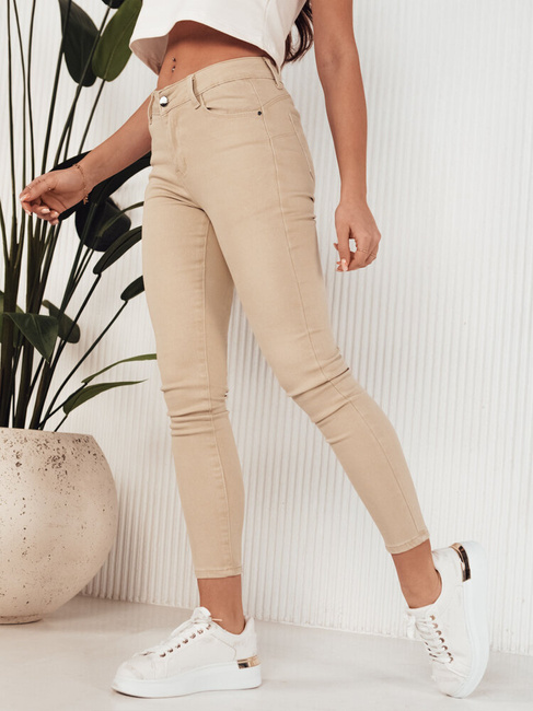 Damen Jeans mit hoher Taille LODGE Farbe Hellbeige DSTREET UY1934