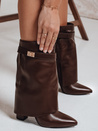 Damen Stöckelschuhe mit breitem Schaft braun Dstreet ZY1117