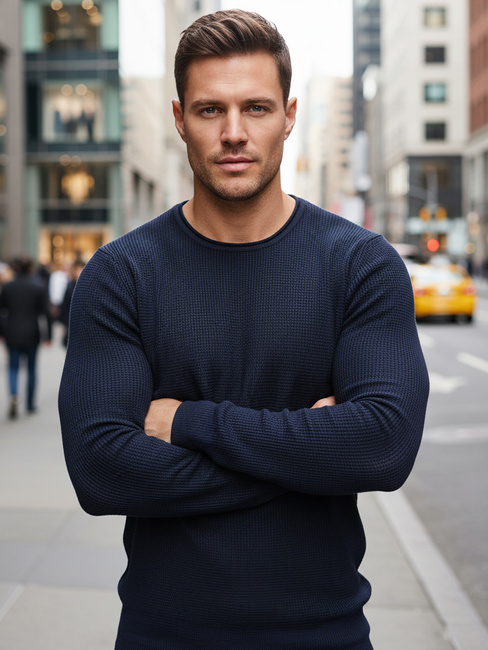 Marineblauer Pullover für Männer WX2294z