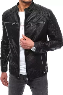 Herren Kunstlederjacke Schwarz Dstreet TX4070