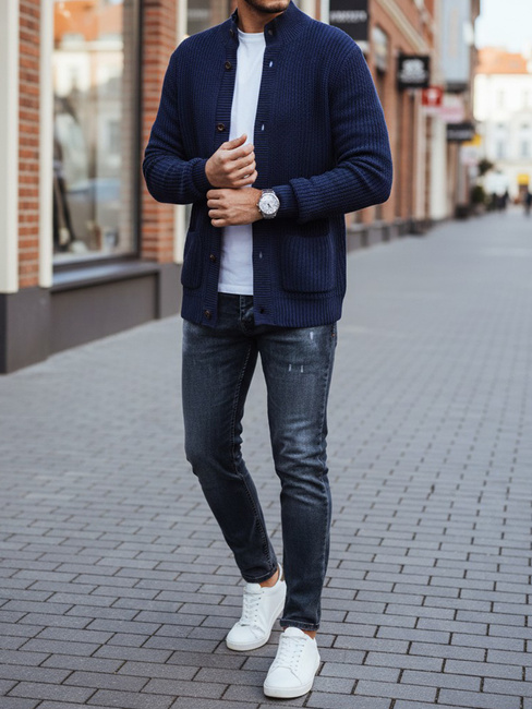 Marineblauer Herren Strickpullover Dstreet WX2346