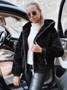 Damen Pelzjacke mit Kapuze schwarz Dstreet TY5271