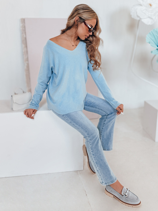 Damen Einheitsgröße langer Pullover SOFTIL blau Dstreet MY2442