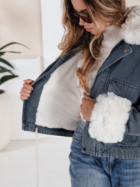 Winter-Jeansjacke mit Pelz blau Dstreet TY5160