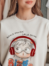 Damen Sweatshirt in Übergröße bedruckt LALA VIBE beige Dstreet BY1506