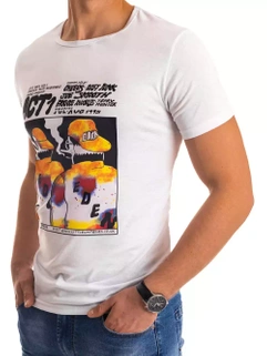 Herren T-shirt mit Aufdruck Weiß Dstreet RX4497_2