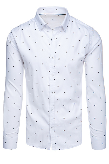 Herren Langarmhemd weiß Dstreet DX2624