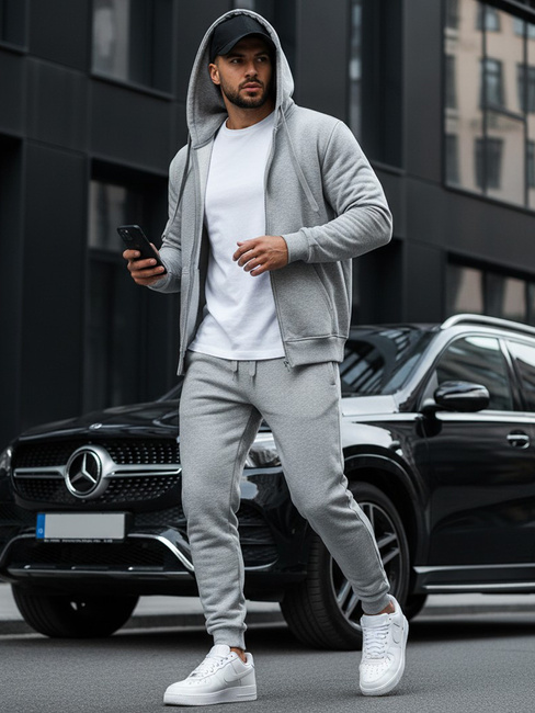 Herren Kapuzenpullover Hellgrau Dstreet BX2412