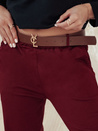 Damen Chinohose Einheitsgröße ELEGANTENO Hose mit Gürtel burgunderrot Dstreet UY2256