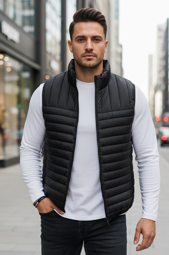 Herren Steppweste schwarz Dstreet TX5084