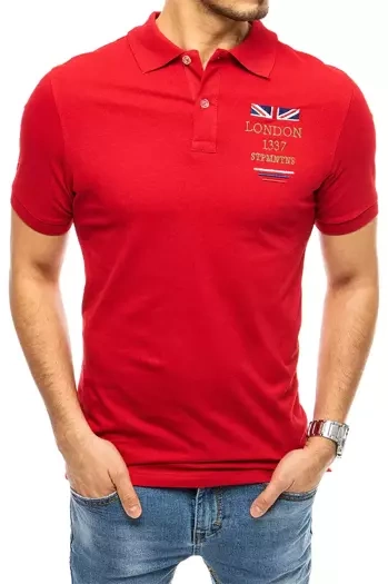 Herren Poloshirt mit Stickerei Rot Dstreet PX0432