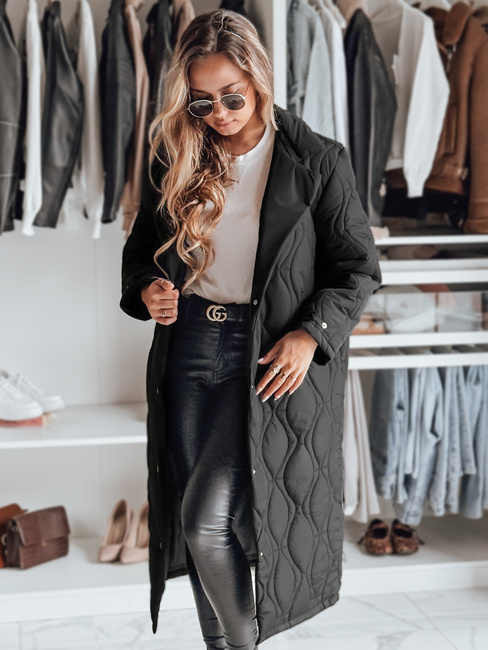 Langer Damen Steppmantel TRENDIFY schwarz Dstreet TY4378