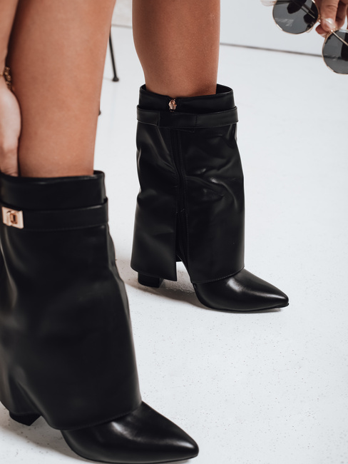 Damen Stiletto-Stiefel mit breitem Schaft schwarz Dstreet ZY1116