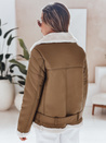 NORFDIMA Damen Lederjacke mit Schafsfelljacke camel Dstreet TY4738
