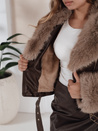 Damen Winter Lederjacke mit Fell braun Dstreet TY5211