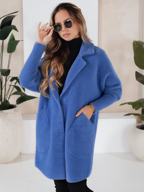 Damen Mantel Alpaka Imitat RITA II Blau Dstreet NY0627