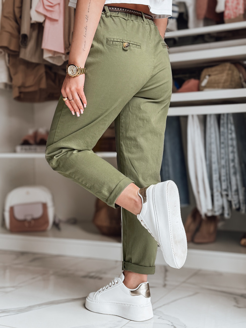 Damen Chinohose mit Gürtel RELCIX khaki Dstreet UY2582