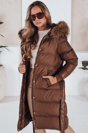 Gesteppte Damen-Winterjacke mit Pelz STYLEBELLA braun Dstreet TY5009