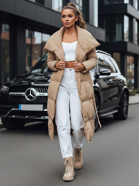 Damen Steppjacke Mantel FAVI camel Dstreet TY3091