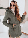 Gesteppte Damen Winterjacke mit Kapuze grün Dstreet TY5090