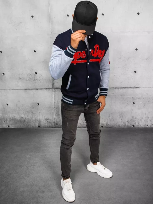 Herren Sweatshirt mit Reißverschluss Farbe Dunkelblau DSTREET BX5443