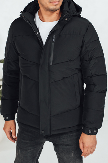 Herren Steppwinterjacke mit Kapuze schwarz Dstreet TX5069