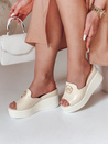 KLASSINA Damen Plateau-Flip-Flops beige Dstreet ZY0761