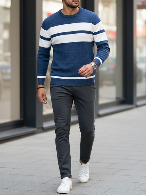 Blauer Pullover für Männer Dstreet WX2332