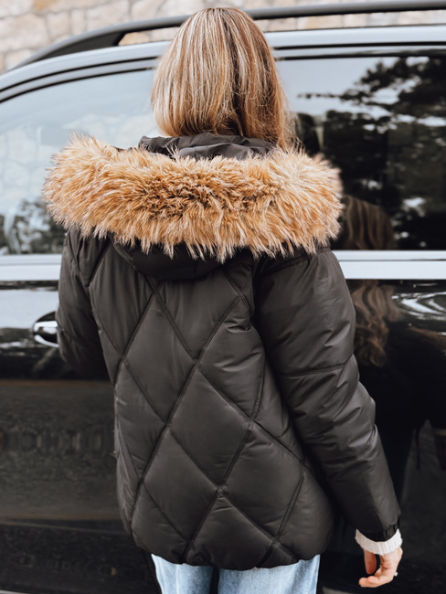 Damen Winter Steppjacke mit Kapuze schwarz Dstreet TY5232