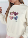 Damen Sweatshirt in Übergröße mit Herzen MADELIN beige Dstreet BY1461