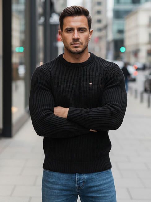 Herren Klassische Pullover Farbe Schwarz DSTREET WX1991