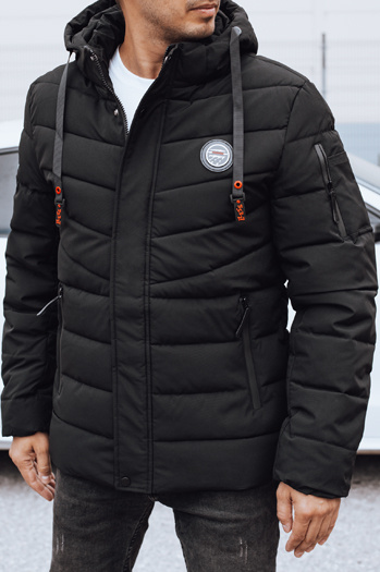 Herren Steppwinterjacke mit Kapuze schwarz Dstreet TX5059