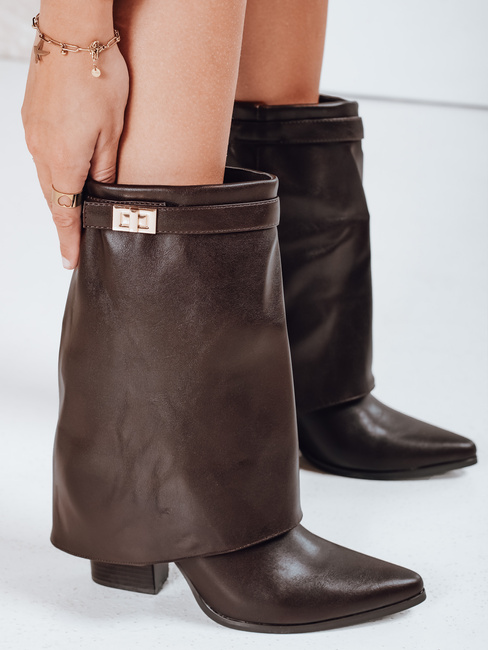 Damenstiefel mit breitem Schaft braun Dstreet ZY1108