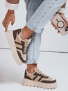 Damen Kunstpelz Plattform Turnschuhe braun Dstreet ZY1082