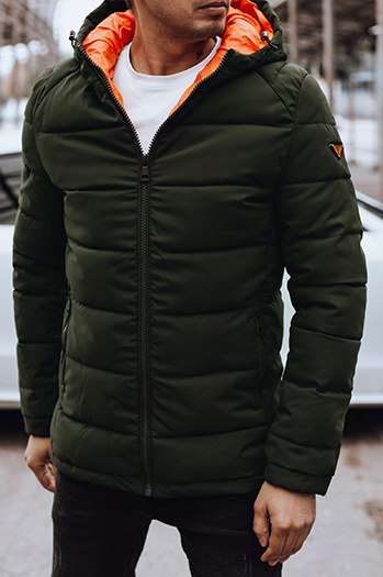 Herren Steppwinterjacke mit Kapuze grün Dstreet TX4893