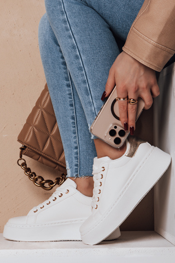 Damen Plateau Turnschuhe VISOLA gold Dstreet ZY0696