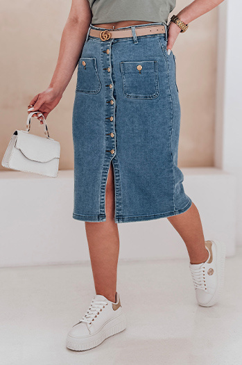 Midirock aus Denim GUZIKOVA blau Dstreet CY0509