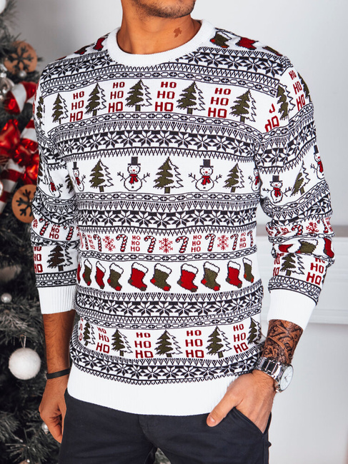 Herren Weihnachtspulli weiß Dstreet WX2166