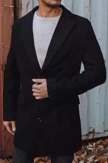 Herren Mantel Schwarz CX0380z