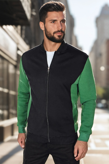 Herren Sweatshirt mit Reißverschluss und Stehkragen schwarz Dstreet BX5908