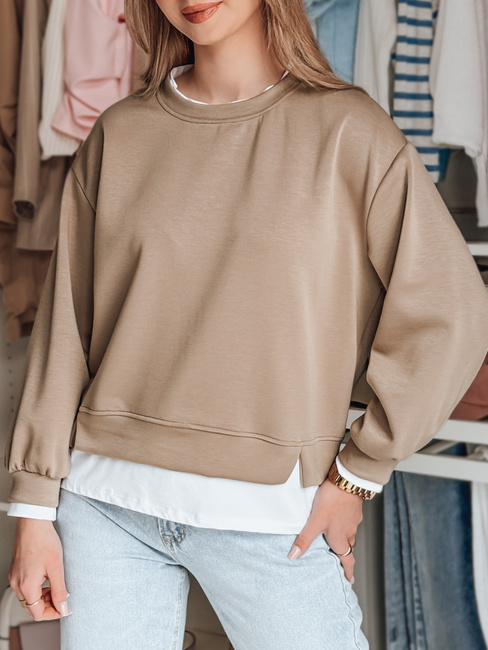 Damen Sweatshirt in Übergröße LUZZIO mokka Dstreet BY1383