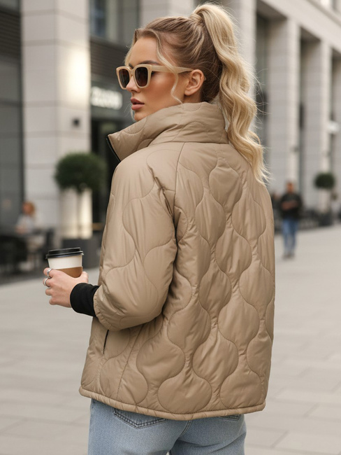 Gesteppte camelfarbene Damen-Übergangsjacke Dstreet TY5543
