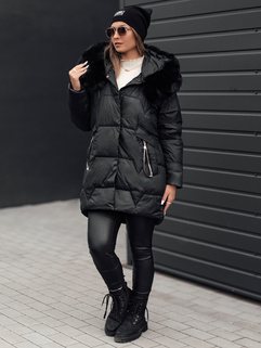 Damen FROSTYFIT gesteppte Winterjacke mit Kapuze schwarz Dstreet TY4675_3