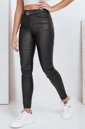 Gewachste Damen Skinny Jeans schwarz Dstreet UY2750