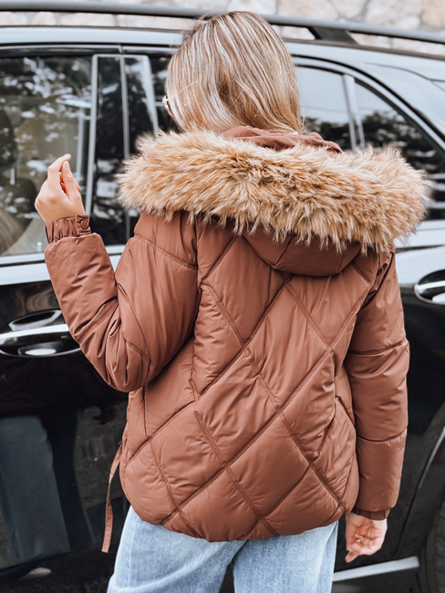 Damen Winter Steppjacke mit Kapuze braun Dstreet TY5231