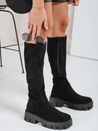 Damen Wildleder Plateaustiefel schwarz Dstreet ZY1103