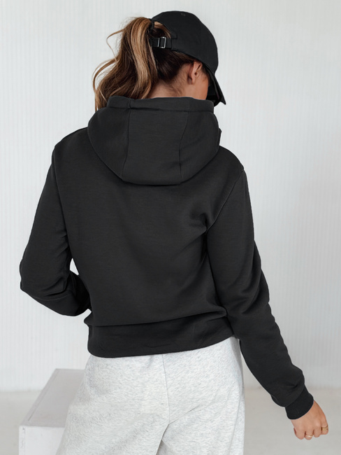 Damen Kapuzenpullover BASIC Schwarz BY0158