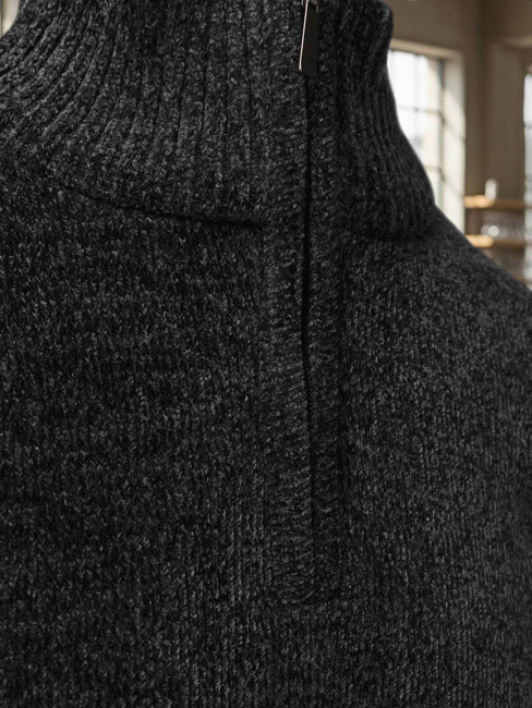 Herren Pullover mit Stehkragen dunkelgrau Dstreet WX2351