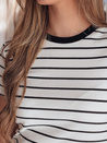 Damen Basic gestreiftes T-Shirt LINESS weiß Dstreet RY2818